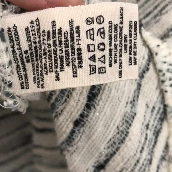 Free People ladies Summer Tweed Hideaway Henley Ivory Striped Top size small - Picture 8 of 13